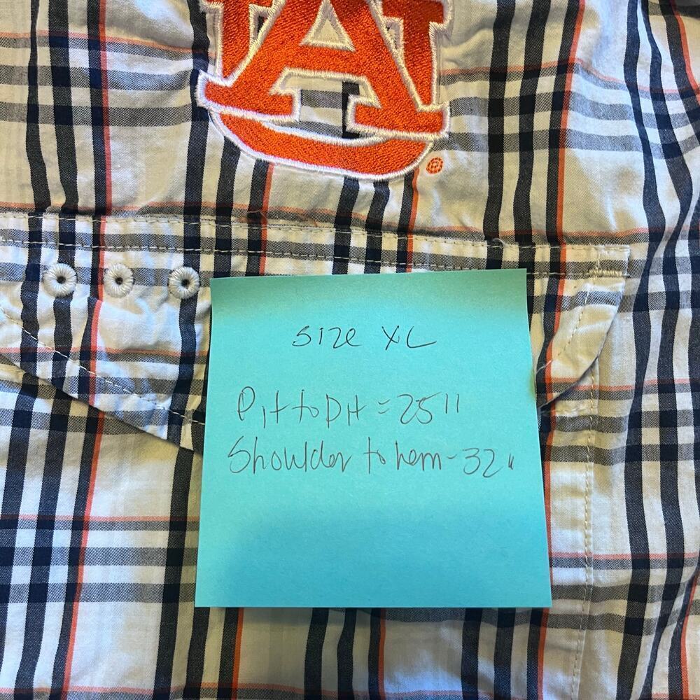 Super Bonehead/Columbia- PFG Plaid Shirt with Auburn Tiger logo - Picture 3 of 14